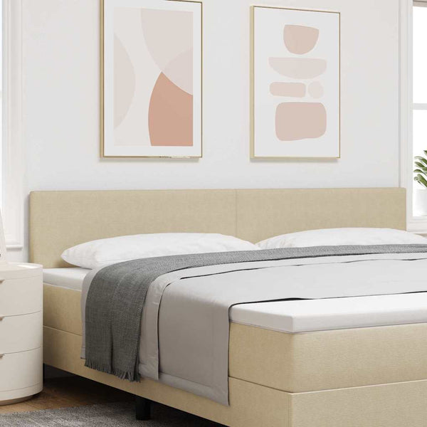 vidaXL LED Headboard with LED Strips Grey-Green 200 cm Corduroy Fabric