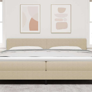 vidaXL LED Headboard with LED Strips Grey-Green 200 cm Corduroy Fabric