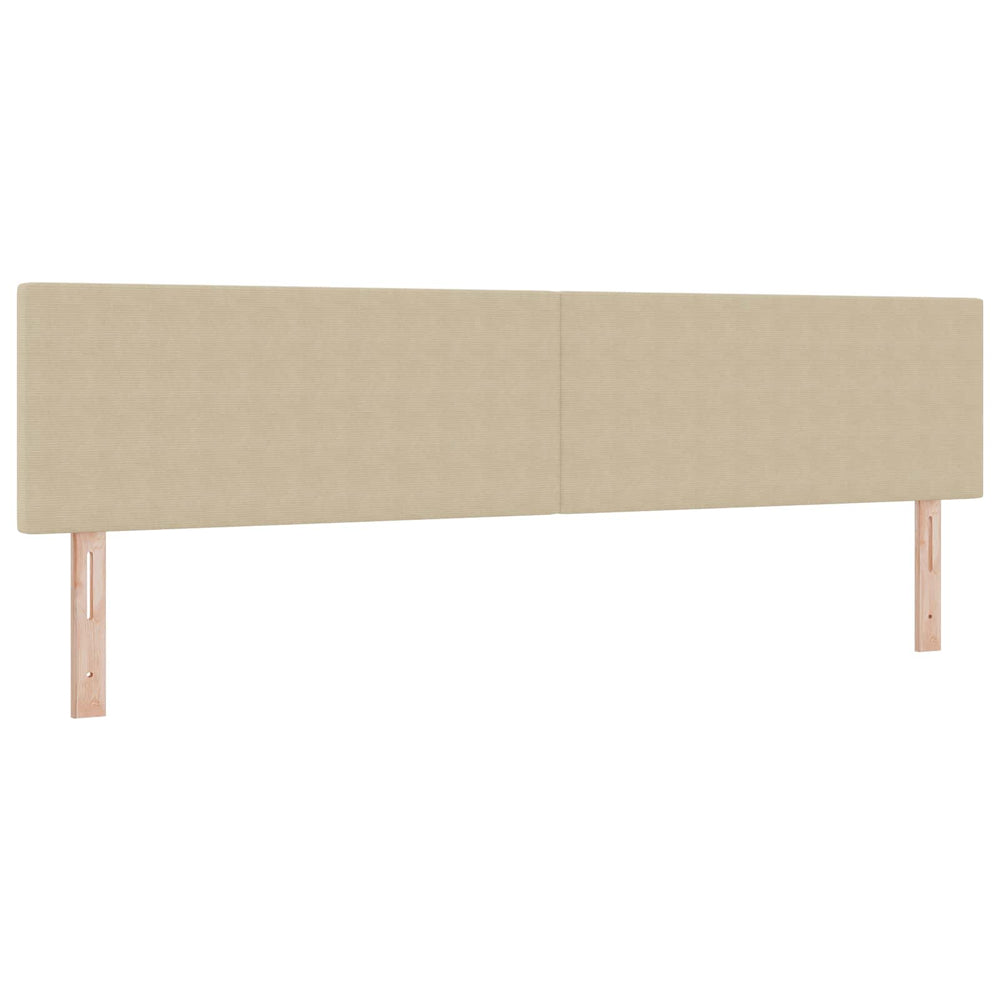 vidaXL LED Headboard with LED Strips Grey-Green 200 cm Corduroy Fabric