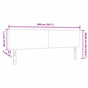 vidaXL LED Headboard with LED Strips Grey-Green 200 cm Corduroy Fabric