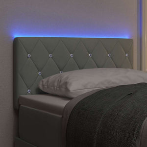 vidaXL LED Headboard with LED Light Strips Light Grey 80 cm Velvet