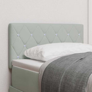 vidaXL LED Headboard with LED Light Strips Light Grey 80 cm Velvet