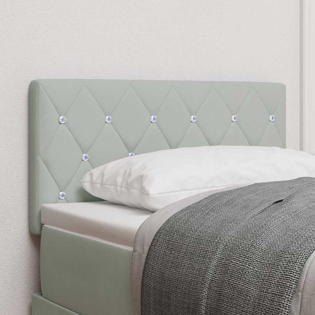 vidaXL LED Headboard with LED Light Strips Light Grey 80 cm Velvet