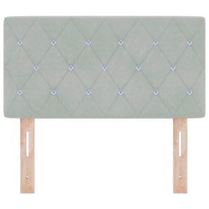 vidaXL LED Headboard with LED Light Strips Light Grey 80 cm Velvet