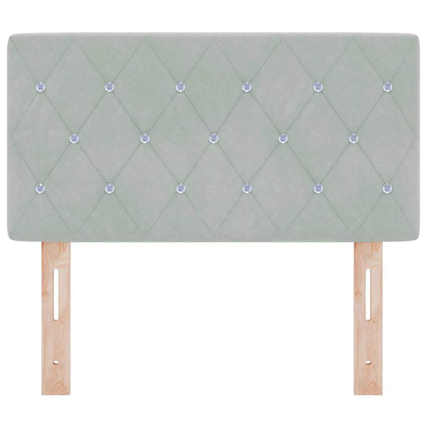 vidaXL LED Headboard with LED Light Strips Light Grey 80 cm Velvet