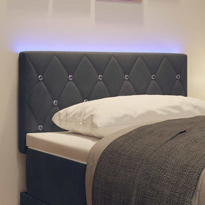 vidaXL LED Headboard with LED Strips Dark Grey 80 cm Velvet