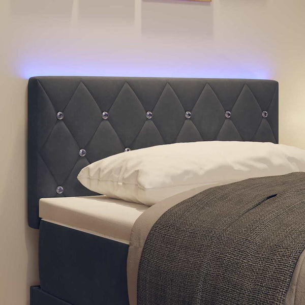 vidaXL LED Headboard with LED Strips Dark Grey 80 cm Velvet