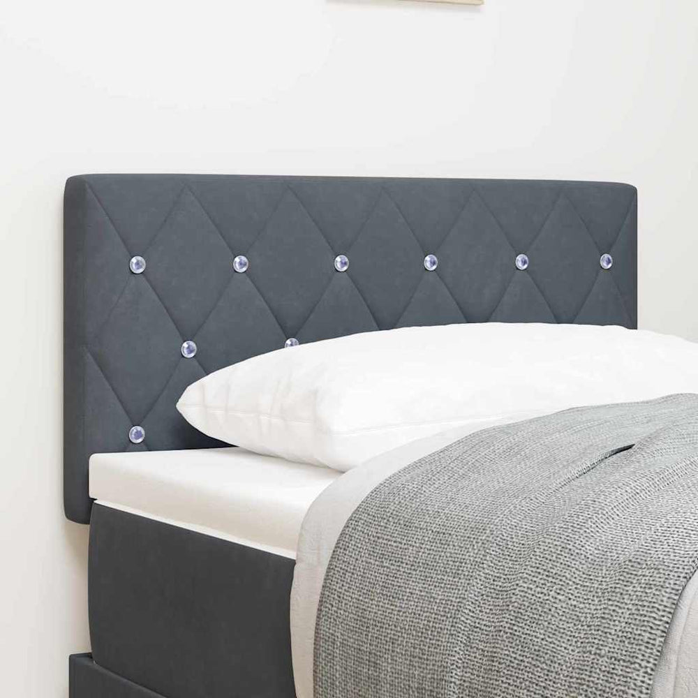 vidaXL LED Headboard with LED Strips Dark Grey 80 cm Velvet