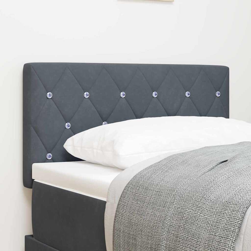 vidaXL LED Headboard with LED Strips Dark Grey 80 cm Velvet