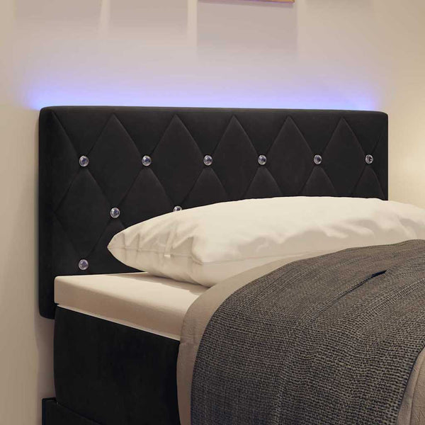 vidaXL LED Headboard with LED Strips Black 80 cm Velvet