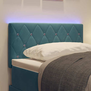 vidaXL LED Headboard with LED Strips Dark Blue 80 cm Velvet