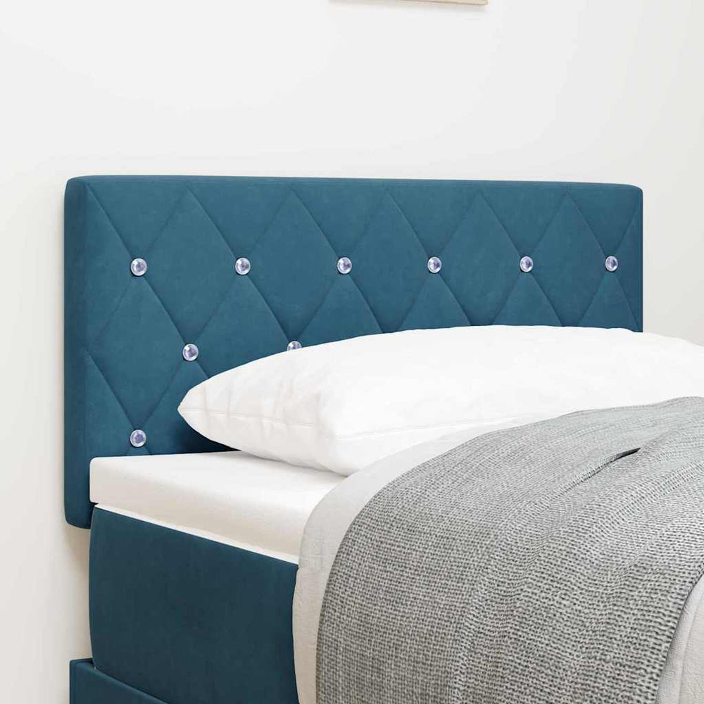 vidaXL LED Headboard with LED Strips Dark Blue 80 cm Velvet