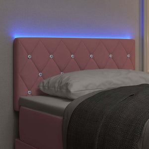 vidaXL LED Headboard with LED Strip Lights with Headboard Pink 80 cm Velvet
