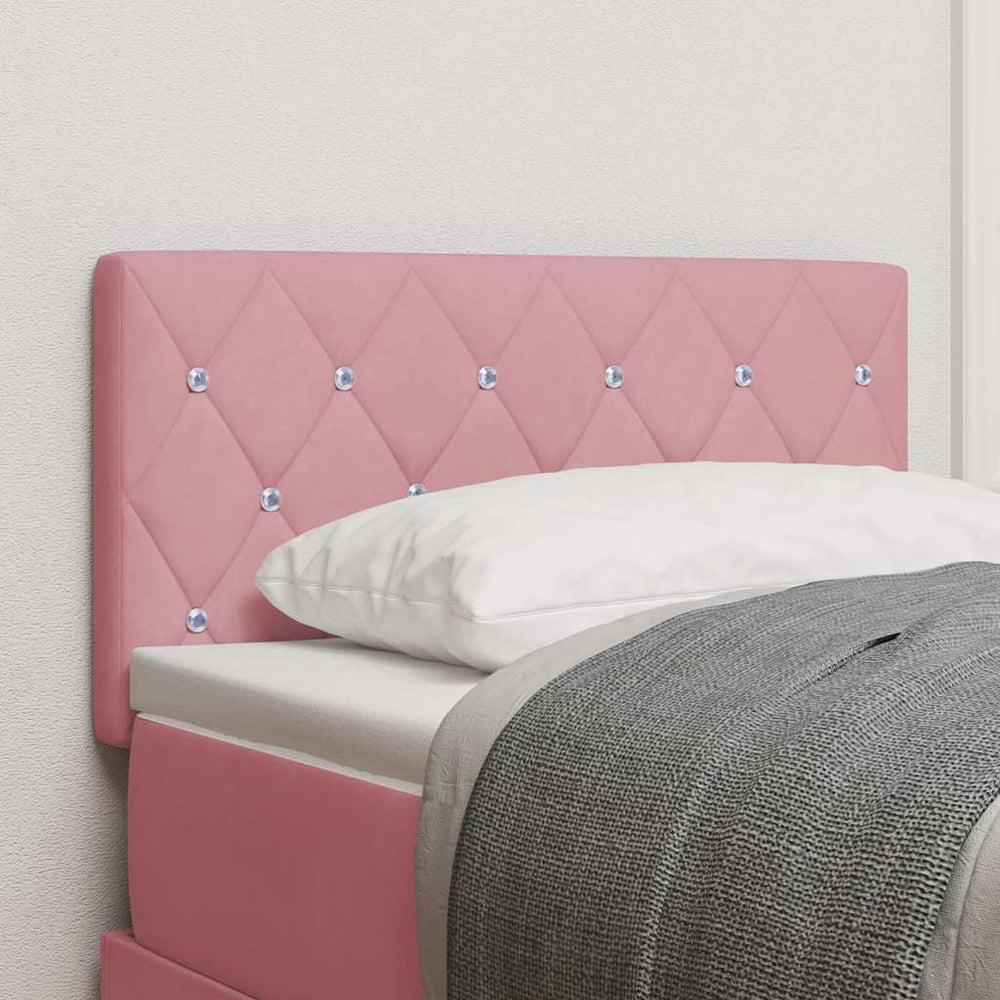 vidaXL LED Headboard with LED Strip Lights with Headboard Pink 80 cm Velvet
