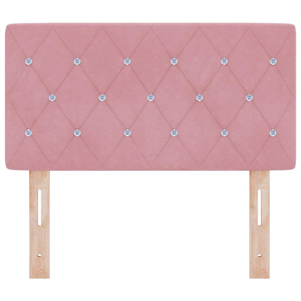 vidaXL LED Headboard with LED Strip Lights with Headboard Pink 80 cm Velvet