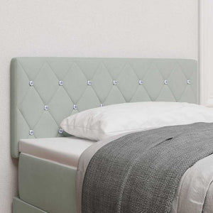 vidaXL LED Headboard with LED Strip Lights Light Gray 90 cm Velvet
