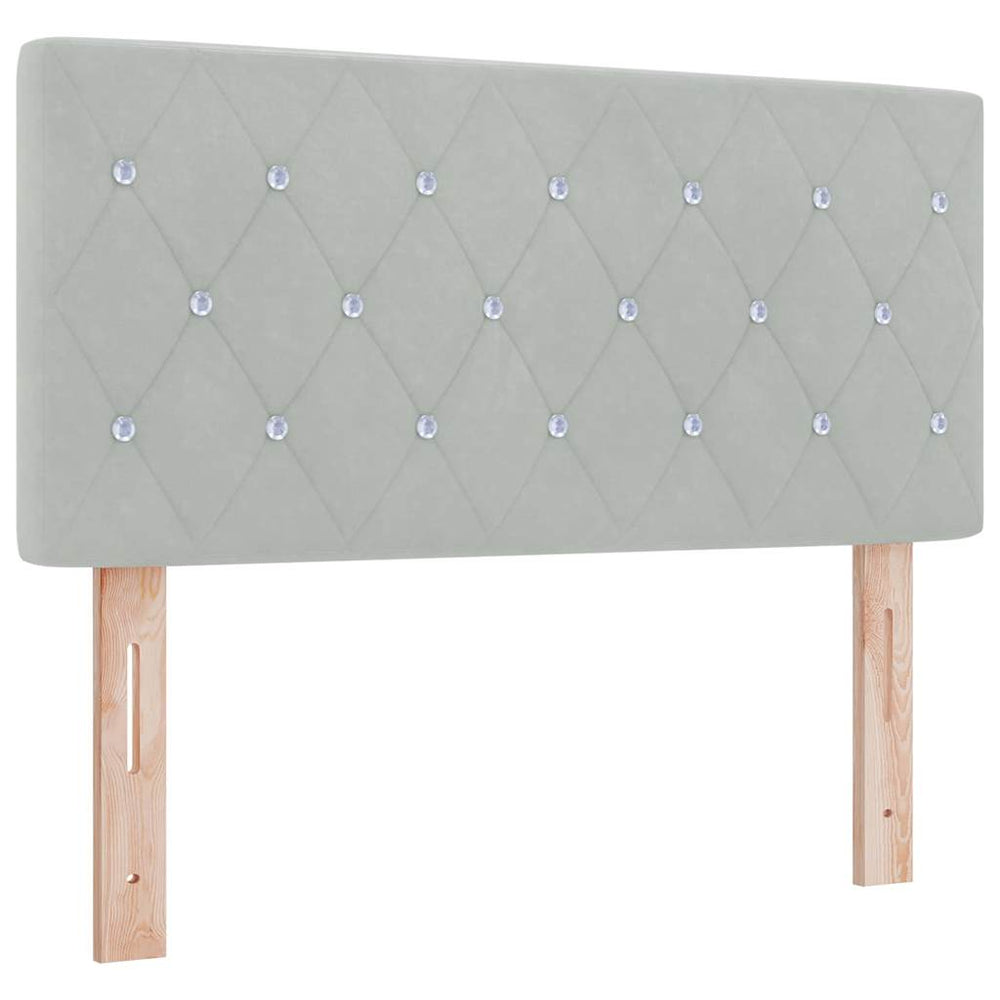 vidaXL LED Headboard with LED Strip Lights Light Gray 90 cm Velvet