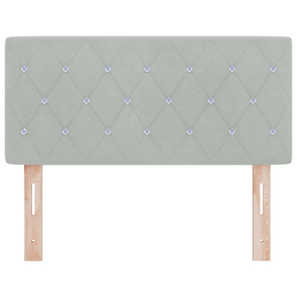 vidaXL LED Headboard with LED Strip Lights Light Gray 90 cm Velvet