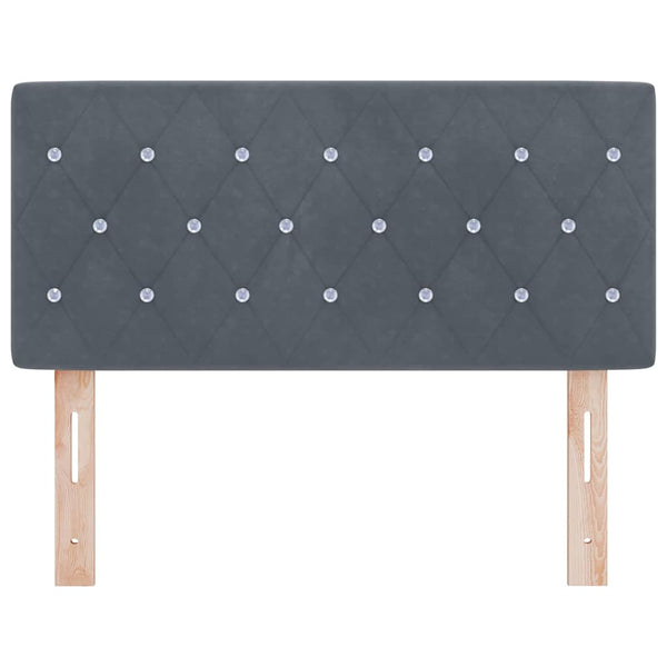 vidaXL LED Headboard with LED Strips Dark Grey 90 cm Velvet