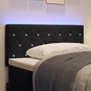vidaXL LED Headboard with LED Strips Black 90 cm Velvet