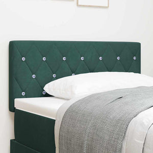 vidaXL LED Headboard with LED Strips Dark Green 90 cm Velvet