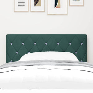 vidaXL LED Headboard with LED Strips Dark Green 90 cm Velvet