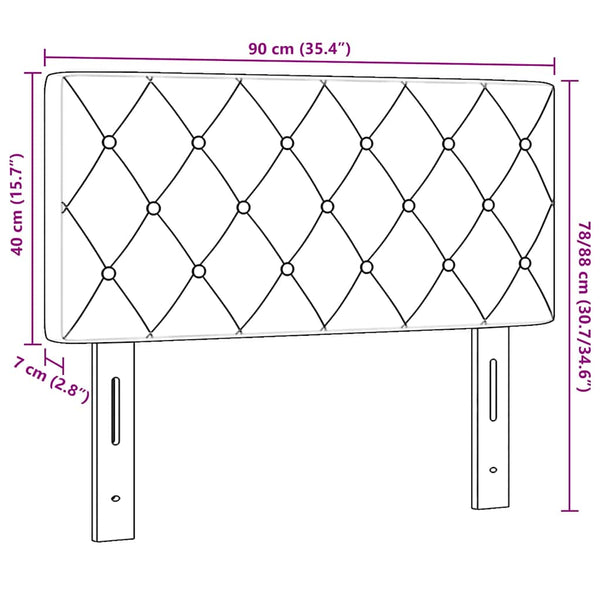vidaXL LED Headboard with LED Strips Dark Green 90 cm Velvet