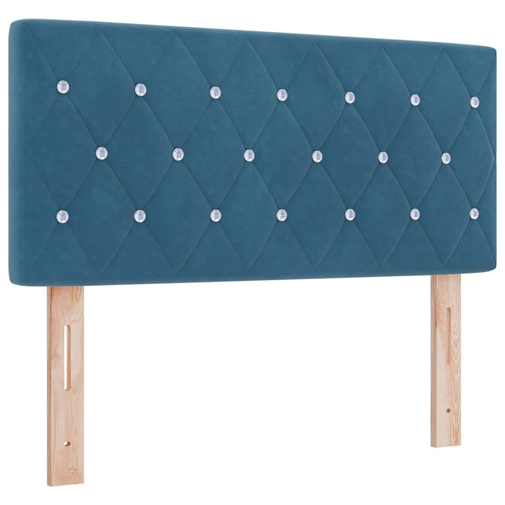 vidaXL LED Headboard with LED Strips Dark Blue 90 cm Velvet