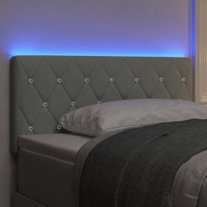 vidaXL LED Headboard with LED Strips Light Gray 100 cm Velvet
