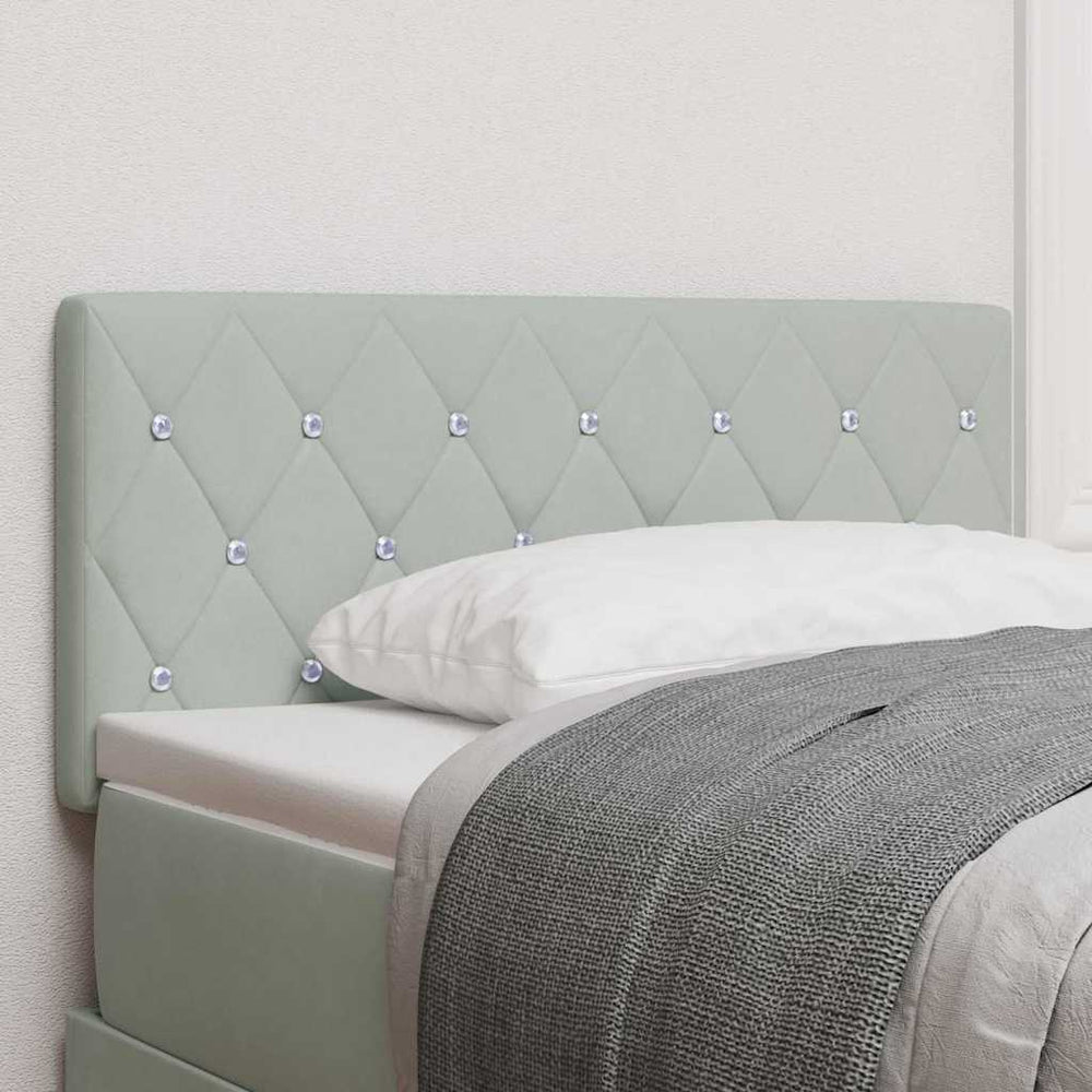 vidaXL LED Headboard with LED Strips Light Gray 100 cm Velvet