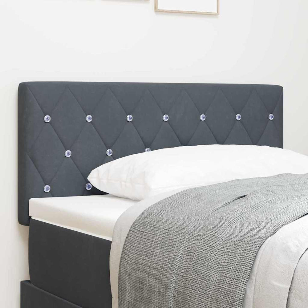 vidaXL LED Headboard with LED Strips Dark Grey 100 cm Velvet