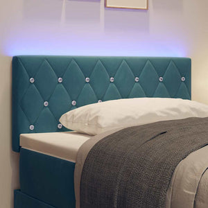 vidaXL LED Headboard with LED Strips Dark Blue 100 cm Velvet