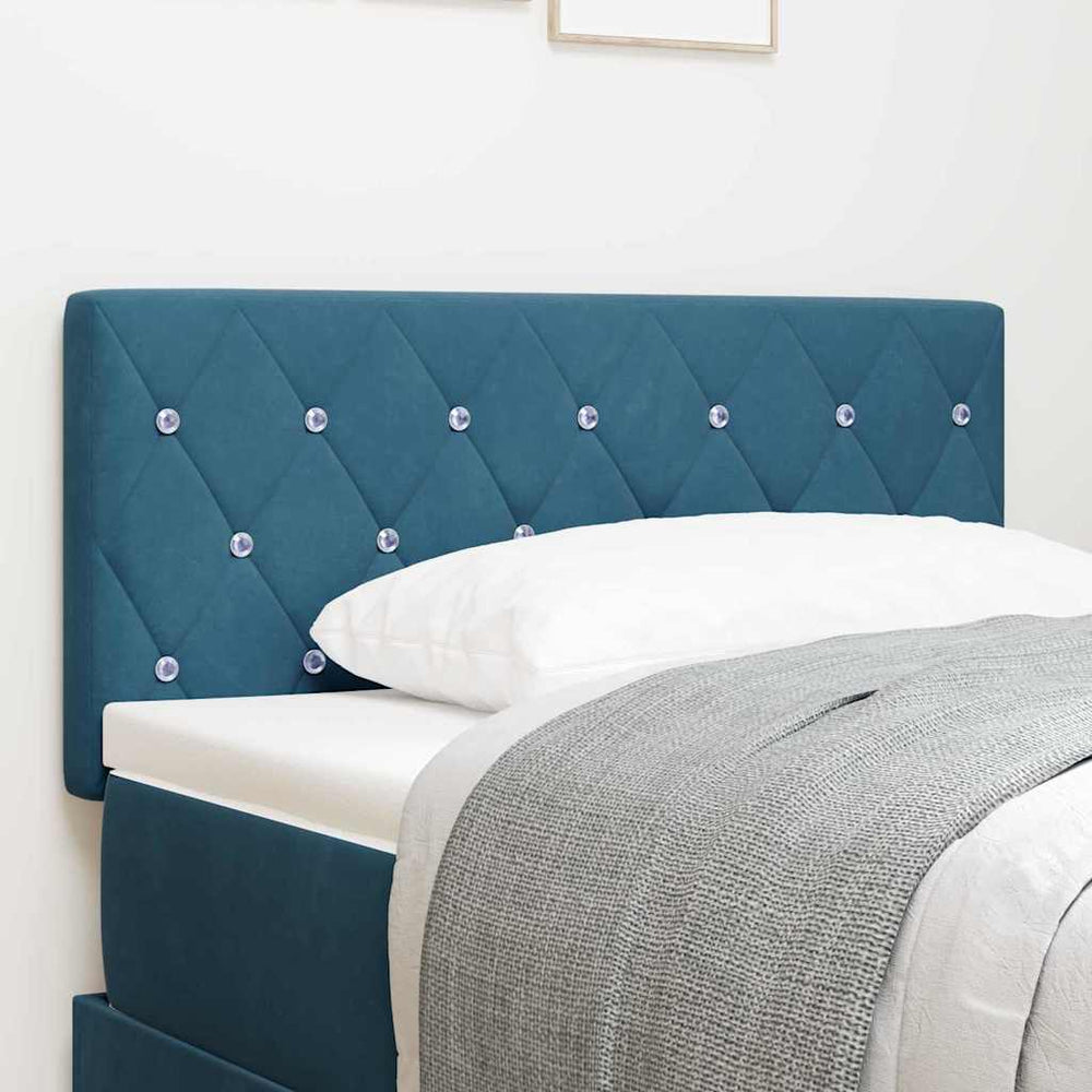 vidaXL LED Headboard with LED Strips Dark Blue 100 cm Velvet