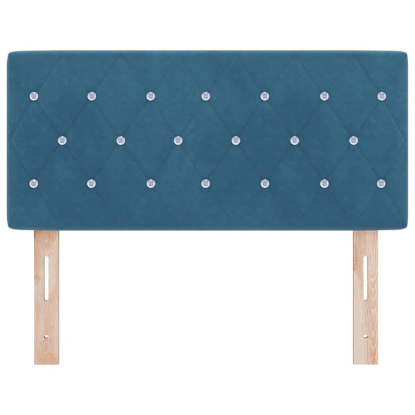 vidaXL LED Headboard with LED Strips Dark Blue 100 cm Velvet