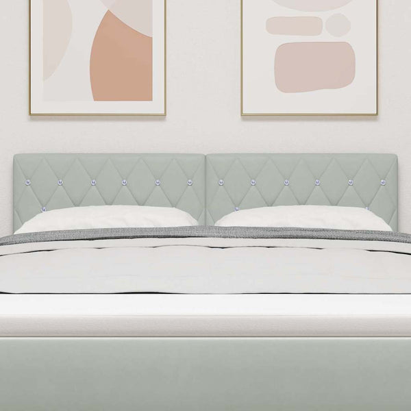vidaXL LED Headboard with LED Strips Light Gray 144 cm Velvet