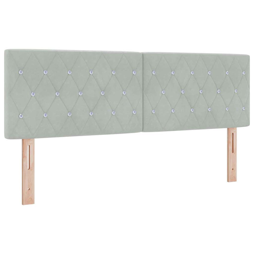 vidaXL LED Headboard with LED Strips Light Gray 144 cm Velvet