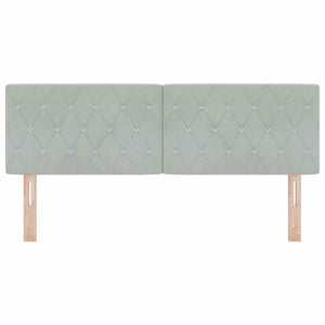 vidaXL LED Headboard with LED Strips Light Gray 144 cm Velvet