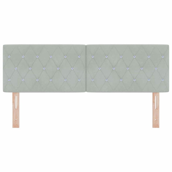 vidaXL LED Headboard with LED Strips Light Gray 144 cm Velvet