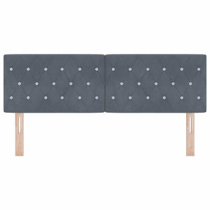 vidaXL LED Headboard with LED Light Strips Dark Grey 144 cm Velvet