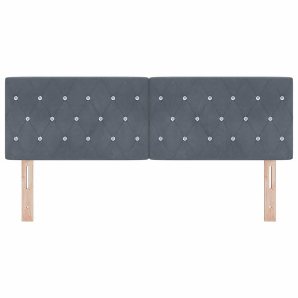 vidaXL LED Headboard with LED Light Strips Dark Grey 144 cm Velvet