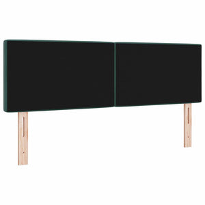 vidaXL LED Headboard with LED Light Strips Dark Green 144 cm Velvet
