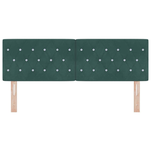 vidaXL LED Headboard with LED Light Strips Dark Green 144 cm Velvet