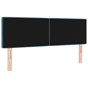vidaXL LED Headboard with LED Strips Dark Blue 144 cm Velvet