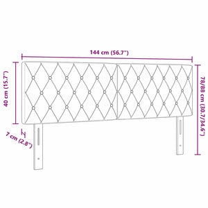 vidaXL LED Headboard with LED Strips Dark Blue 144 cm Velvet