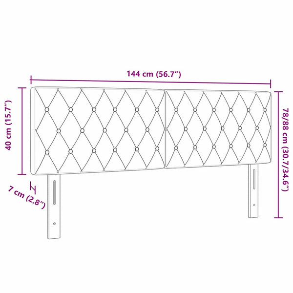 vidaXL LED Headboard with LED Strips Dark Blue 144 cm Velvet