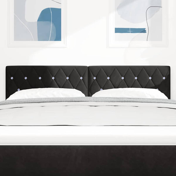 vidaXL LED Headboard with LED Strips Black 160 cm Velvet