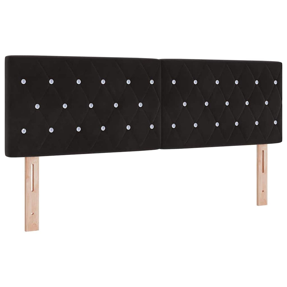 vidaXL LED Headboard with LED Strips Black 160 cm Velvet