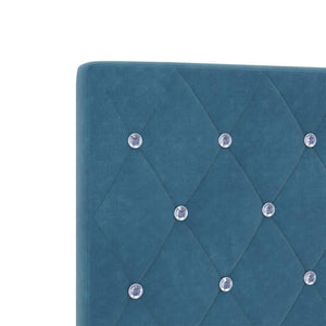 vidaXL LED Headboard with LED Light Strips Dark Blue 160 cm Velvet