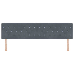 vidaXL LED Headboard with LED Light Strips Dark Grey 180 cm Velvet