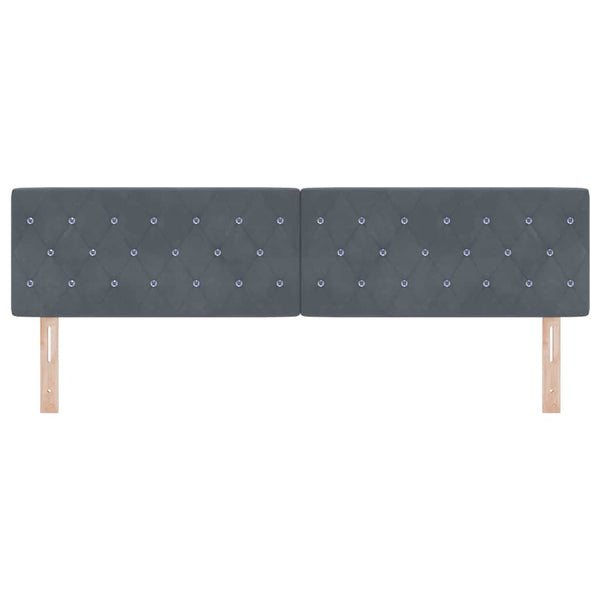vidaXL LED Headboard with LED Light Strips Dark Grey 180 cm Velvet